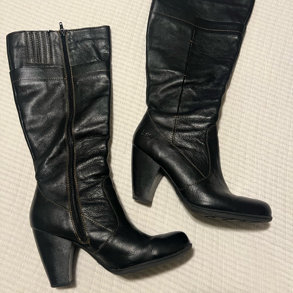 b.o.c Dark Brown Heeled Leather Boots